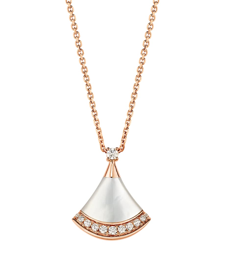 Bvlgari Divas' Dream rose gold diamond mother-of-pearl necklace, UK version