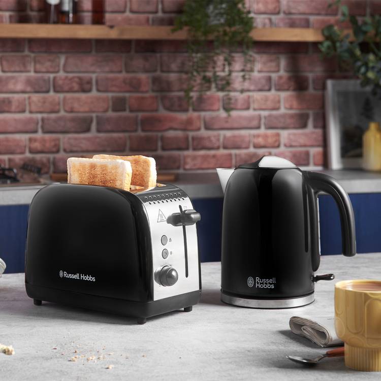 Russell Hobbs stainless steel toaster black 2 slice, imported from the UK