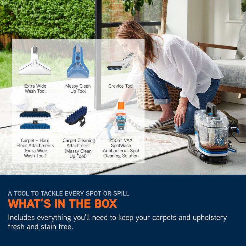 Vax SpotWash Home Duo spot carpet cleaner with tools (British brand)