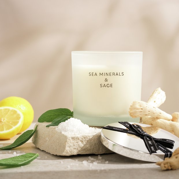 Habitat sea minerals and sage candle 10cm, imported from the UK