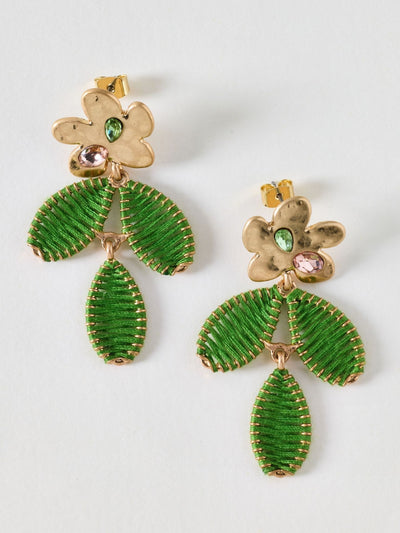 Next Oliver Bonas Erin Green Wrapped Flower Drop Earrings- Buy online at McGrocer