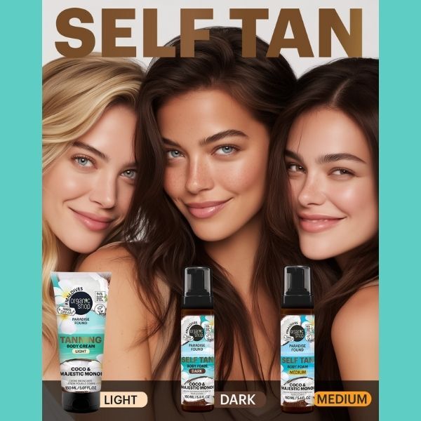Organic Shop LIGHT self-tan body cream 150ml, UK version