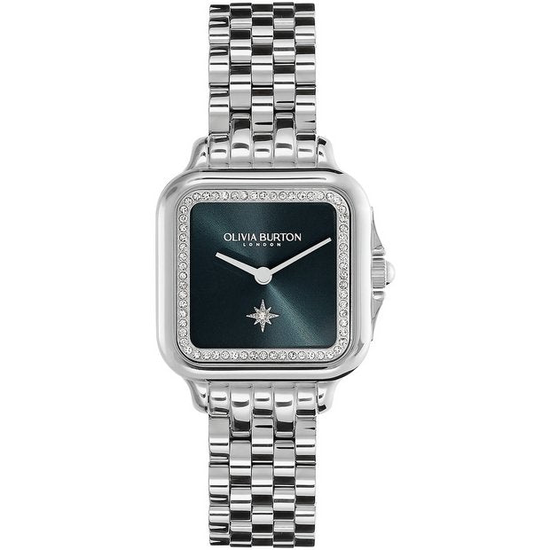 Olivia Burton blue dial stainless steel watch, UK version