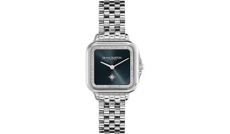 Olivia Burton blue dial stainless steel watch, UK version