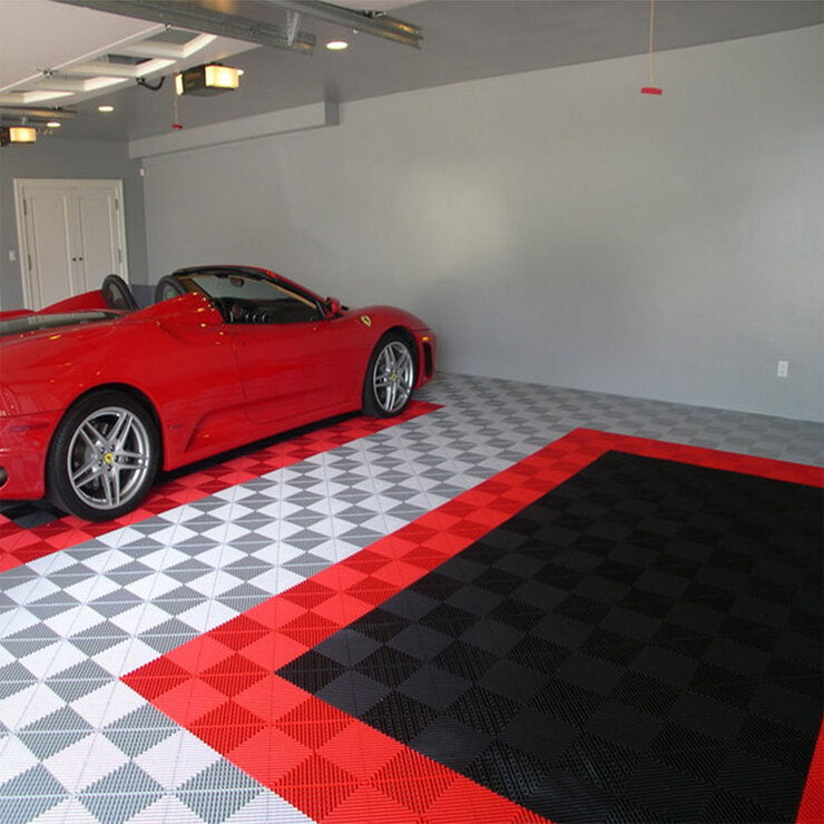 Swisstrax Ribtrax Pro garage floor tiles 25 pack 4m², imported from the UK