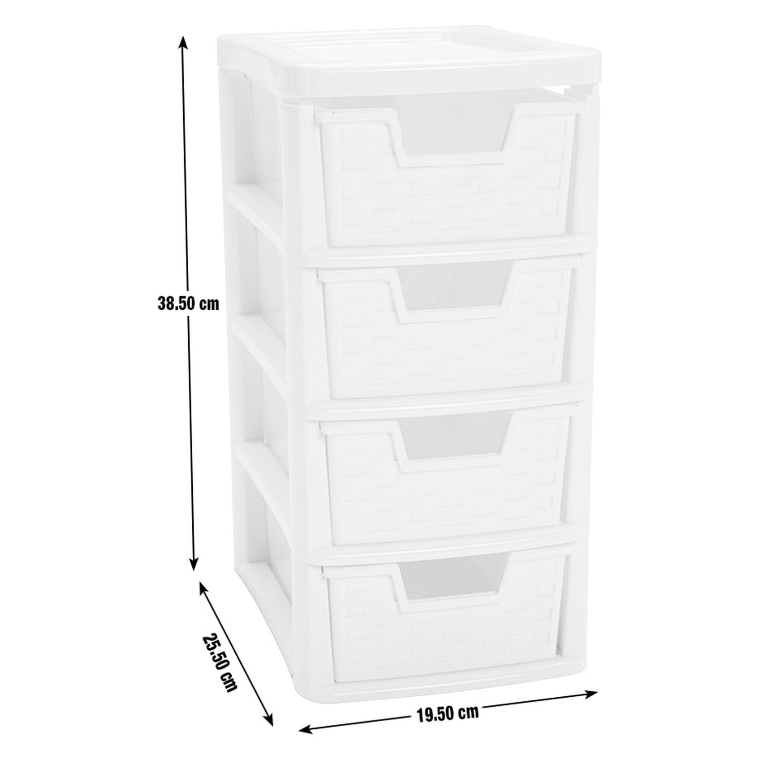 Argos Home rattan storage tower 4-drawer white, imported from the UK