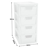 Argos Home rattan storage tower 4-drawer white, imported from the UK