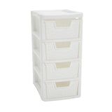 Argos Home rattan storage tower 4-drawer white, imported from the UK