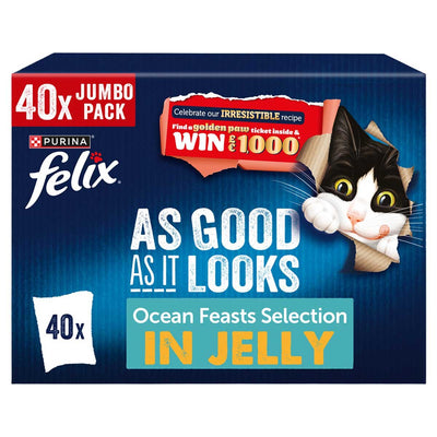 Costco UK Felix As Good As It Looks Ocean Feast Cat Food 40 x 85g- Buy online at McGrocer