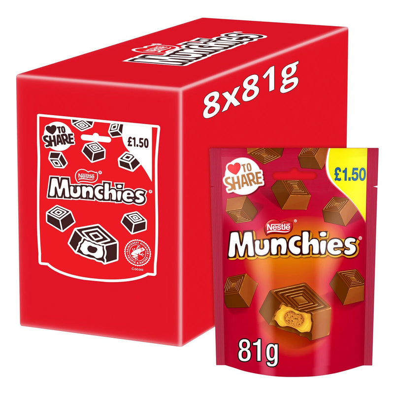 Nestle Munchies Caramel Biscuit Chocolate Cubes 810g, imported from the UK