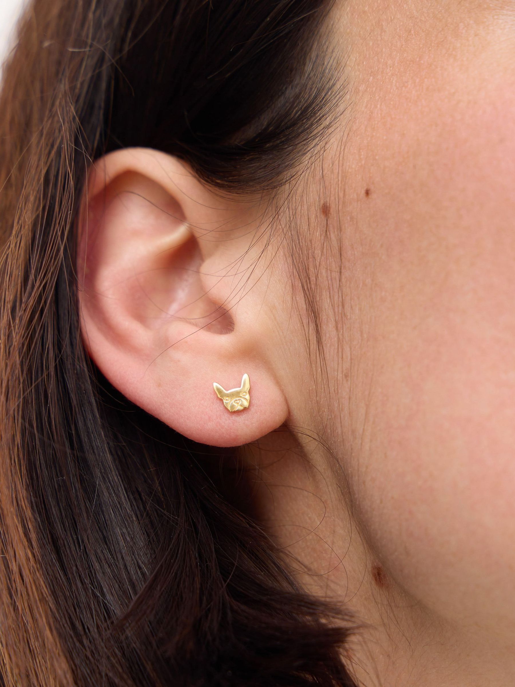 Oliver Bonas bulldog stud earrings - British product
