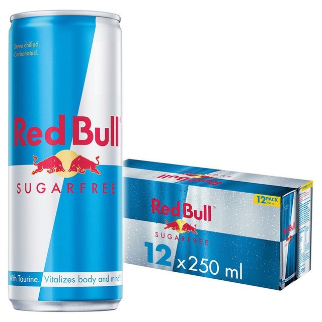 Red Bull Energy Drink Sugar Free   12 x 250ml