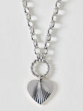 Oliver Bonas silver heart waterproof necklace, British brand