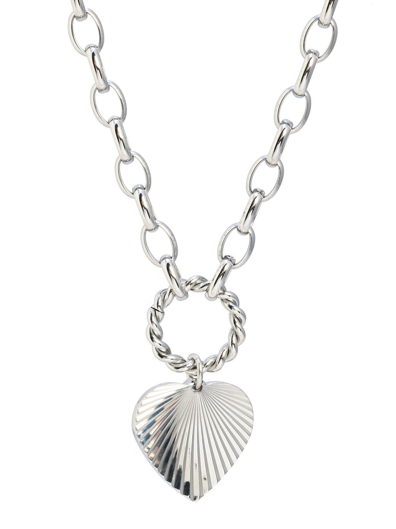 Oliver Bonas silver heart waterproof necklace, British brand
