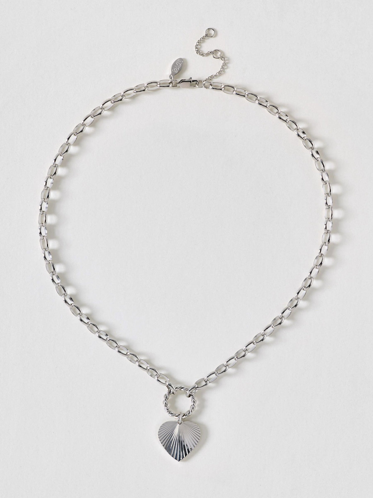 Oliver Bonas silver heart waterproof necklace, British brand