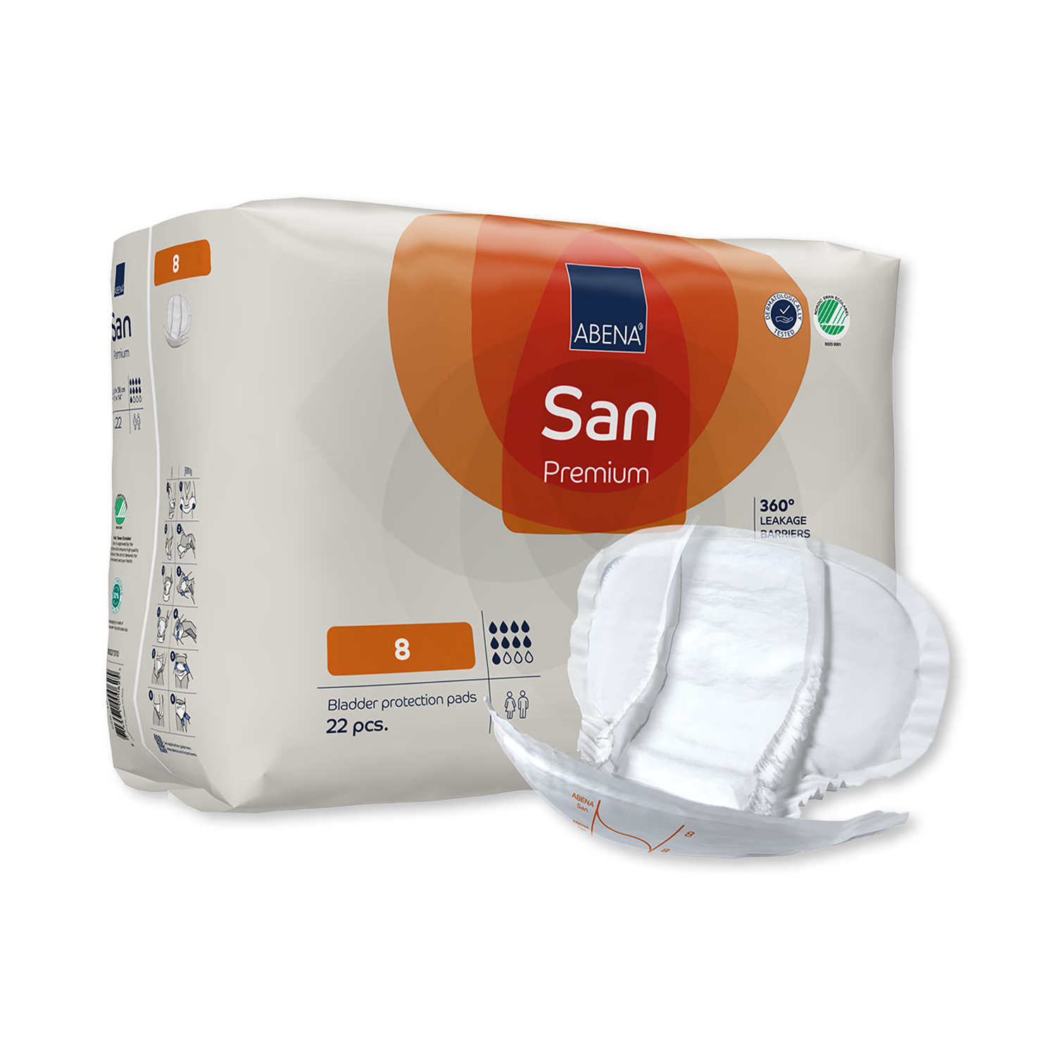ABENA San Premium 8 incontinence pad 22 pack (British brand)