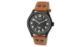 Limit pilot watch black dial tan faux leather strap, UK version