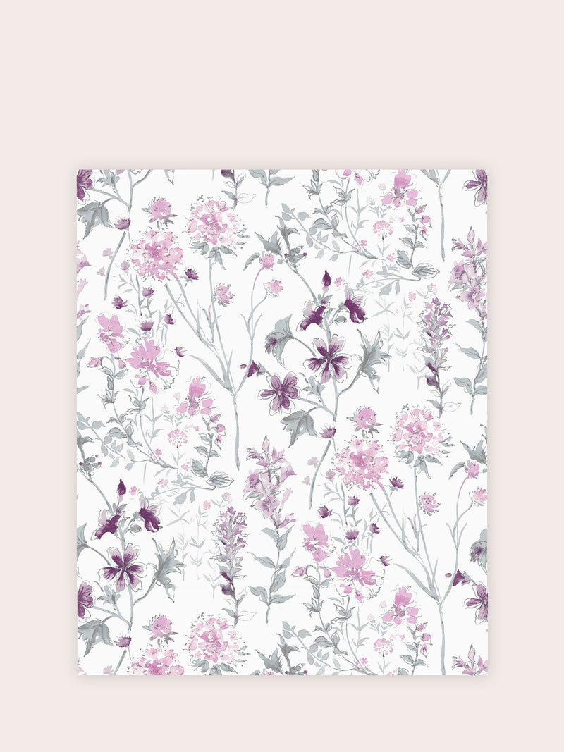 Laura Ashley Wild Meadow A4 wallpaper sample in pale purple - British product