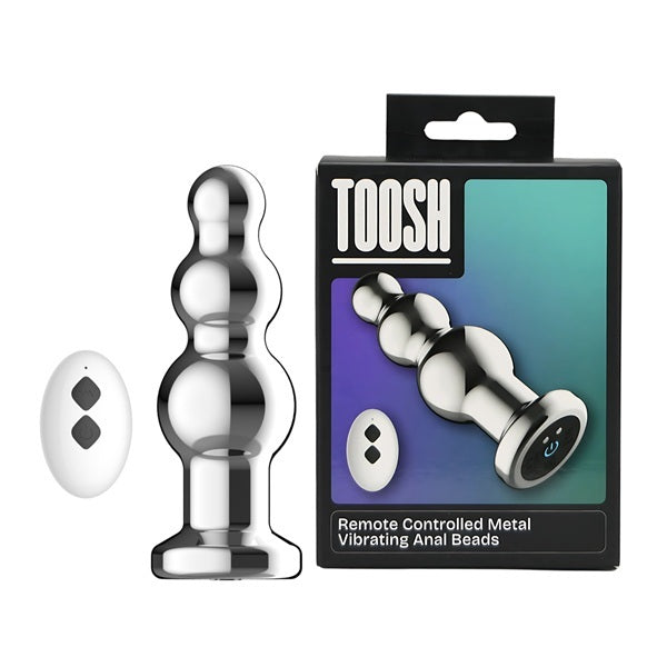 Loving Joy metal vibrating anal beads with remote control, UK version
