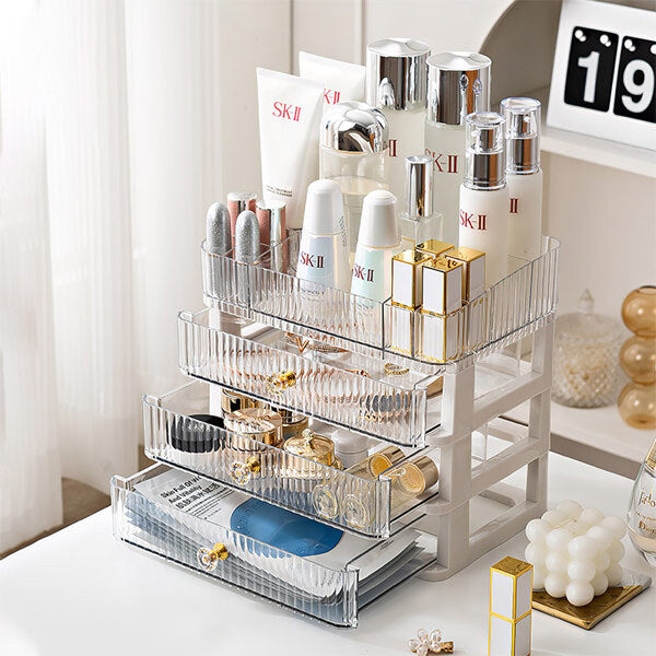 Livingandhome 4-Tier Makeup Organizer with Drawers