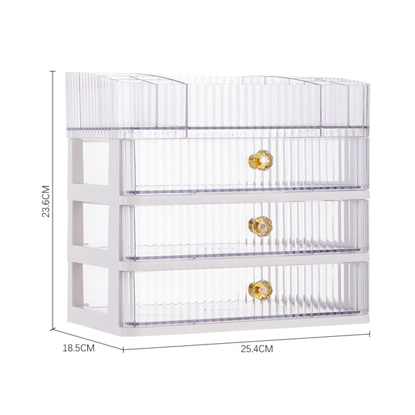 Livingandhome 4-Tier Makeup Organizer with Drawers
