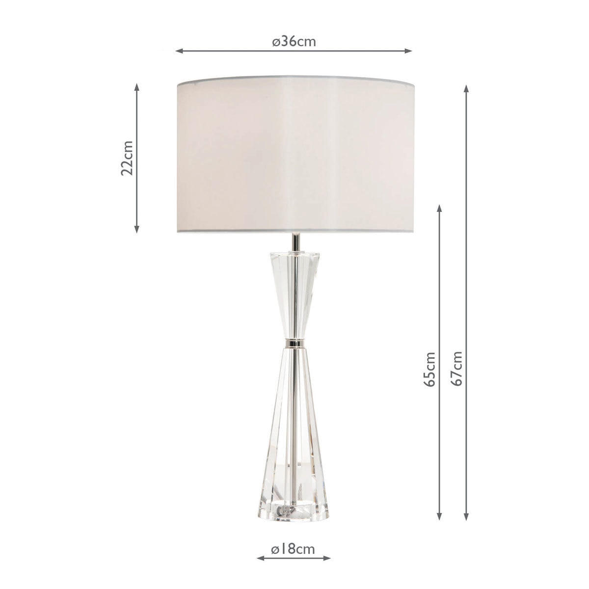 Risha Crystal Table Lamp with Ivory Faux Silk Shade GOODS Costco UK