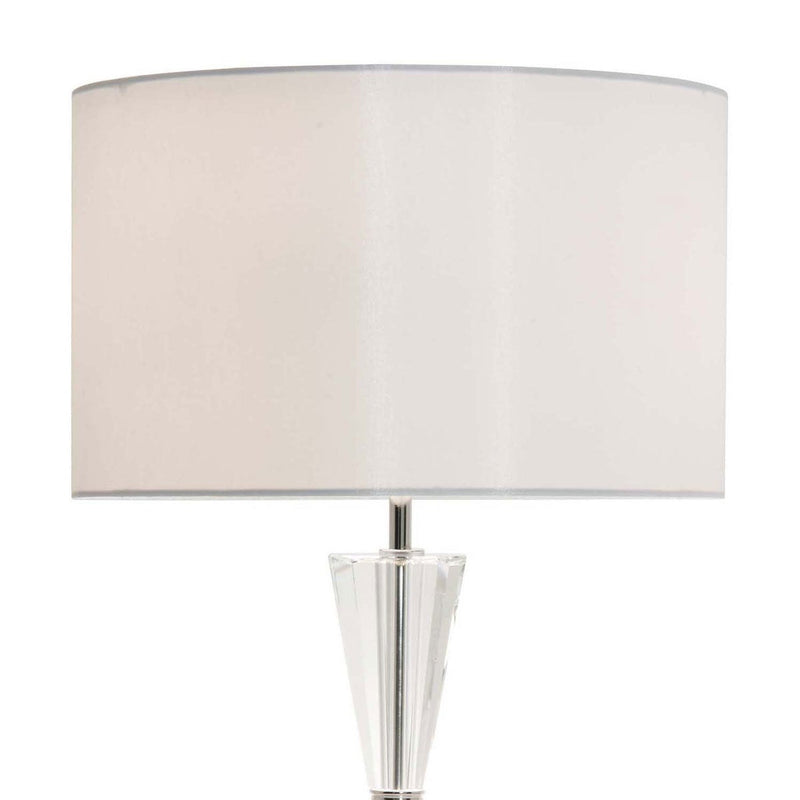 Risha crystal table lamp with ivory faux silk shade, imported from the UK