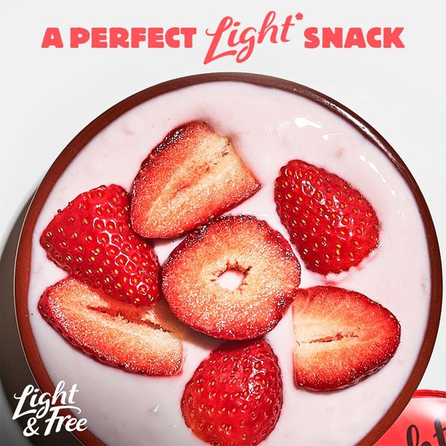 Light & Free Cherry Greek Style 0% Added Sugar Fat Free Yoghurt   4 x 115g GOODS M&S   