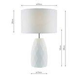 Geometric table lamp with white linen shade 1.5 kg - British product