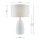 Geometric table lamp with white linen shade 1.5 kg - British product