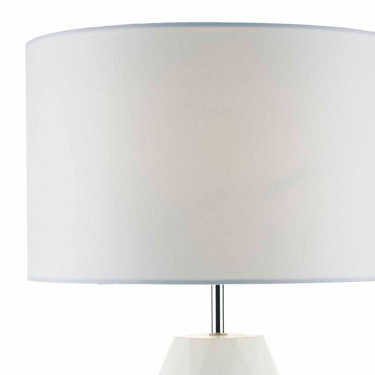 Geometric table lamp with white linen shade 1.5 kg - British product