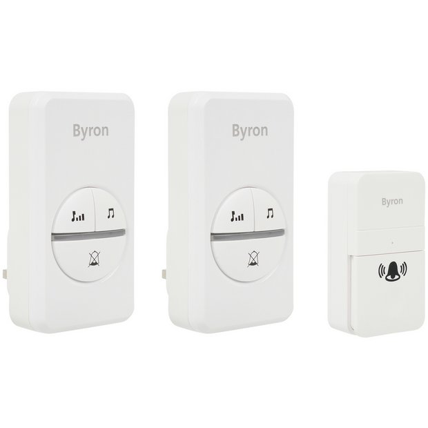 Byron plug-in doorbell twin set white, UK version