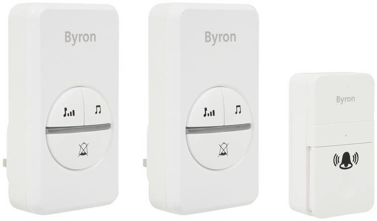 Byron plug-in doorbell twin set white, UK version