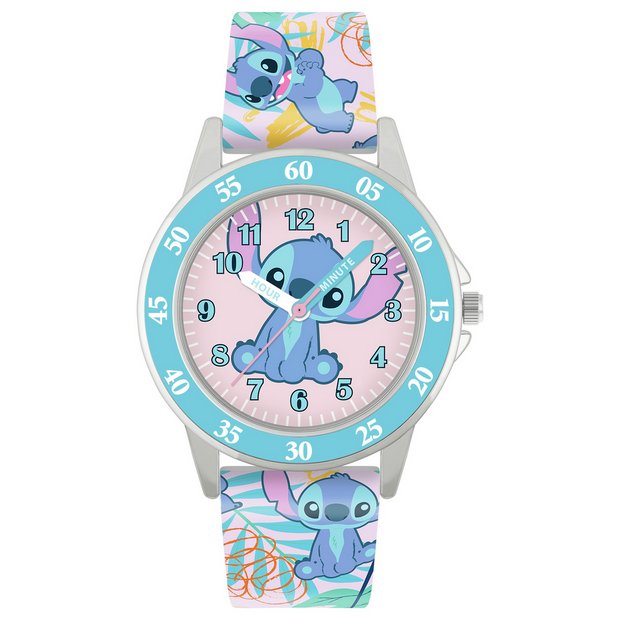 Disney Lilo and Stitch blue printed time teacher watch, UK version