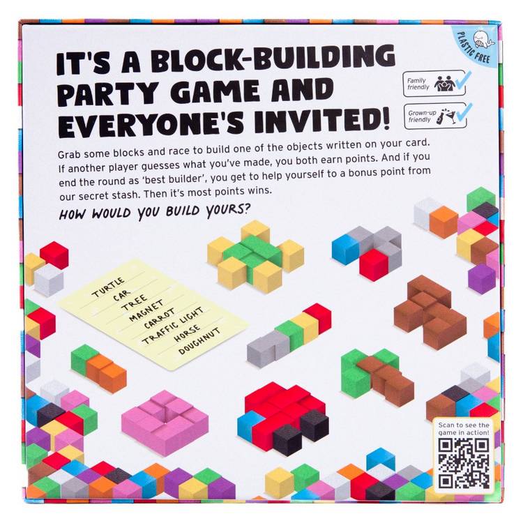 Big Potato Block Party game with wooden blocks - British product