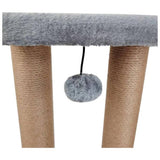Two-tier cat scratching perch in grey with jute posts, UK version