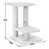Two-tier cat scratching perch in grey with jute posts, UK version
