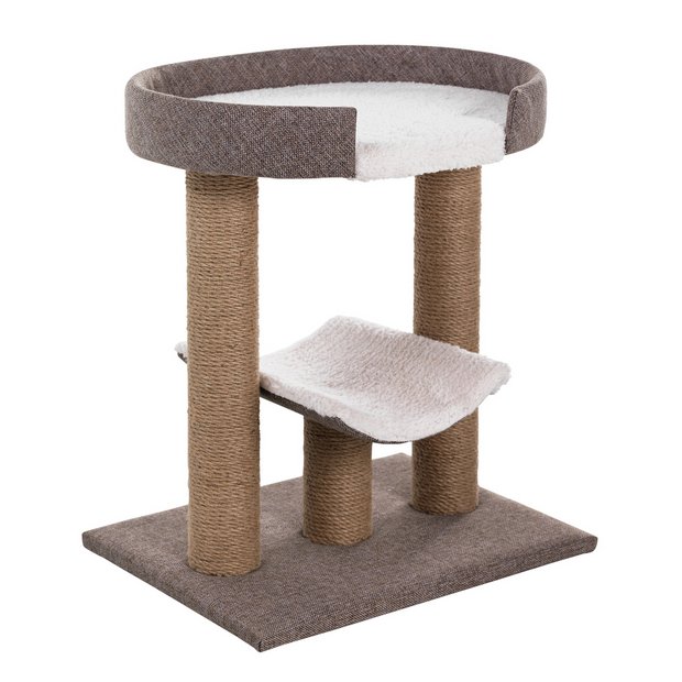 Cat scratching post with bed grey compact H53.5cm British brand