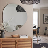 Habitat black frameless irregular wall mirror 109x94cm, UK version