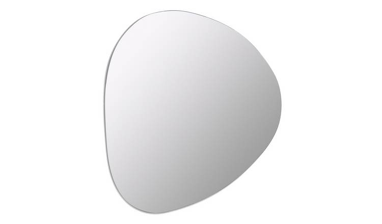 Habitat black frameless irregular wall mirror 109x94cm, UK version