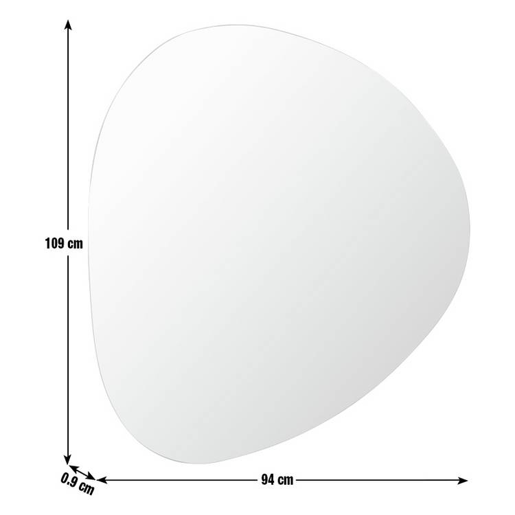 Habitat black frameless irregular wall mirror 109x94cm, UK version