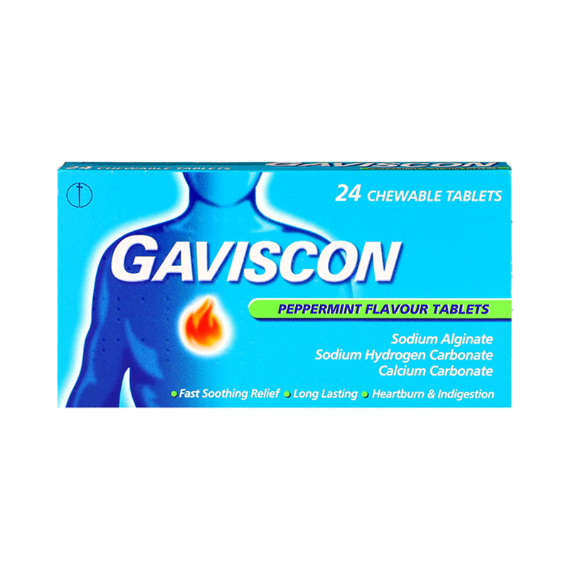 Gaviscon peppermint flavour tablets 24, UK version