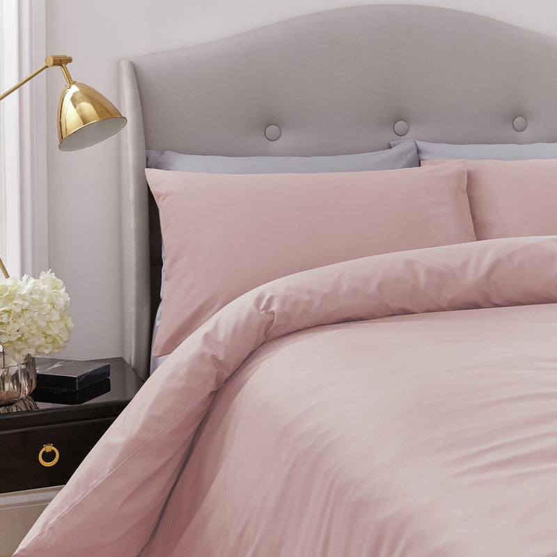 Silentnight Supersoft Plain Blush Pink Bedding Set - Double