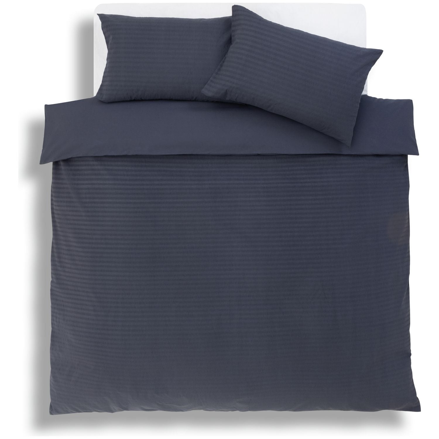 Habitat Stripe Seersucker Navy Bedding Set - King size
