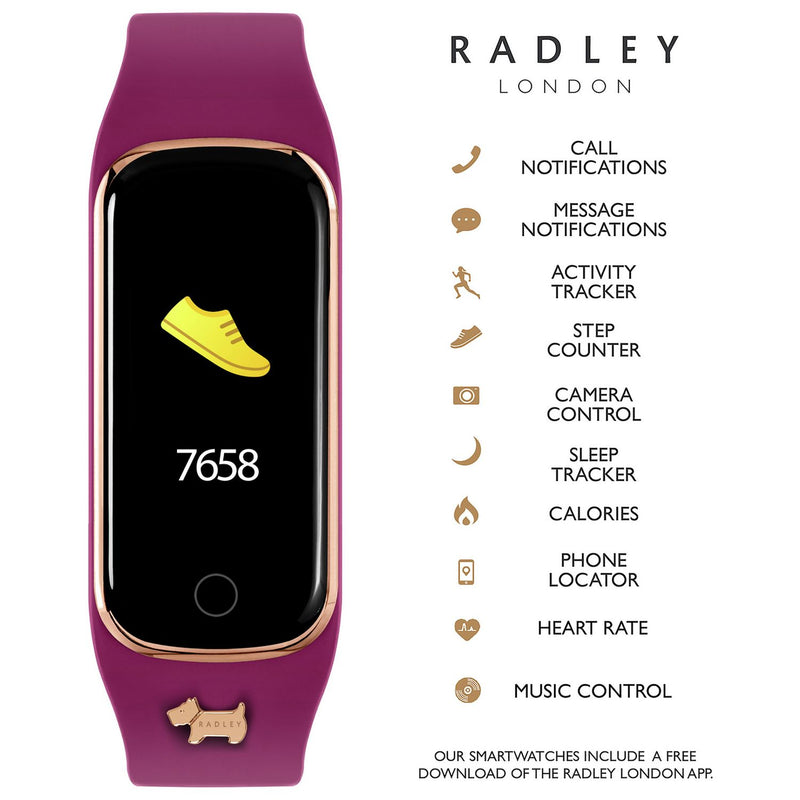 Radley Series 8 silicone red strap smartwatch, UK version