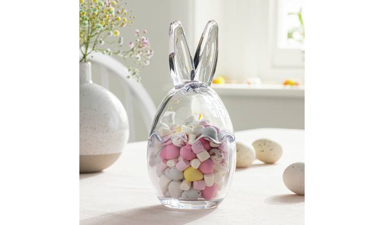 Argos Home bunny glass jar Easter decoration (British brand)