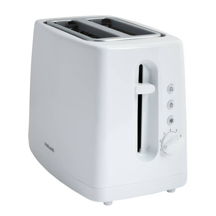 Cookworks white toaster 2 slice, imported from the UK