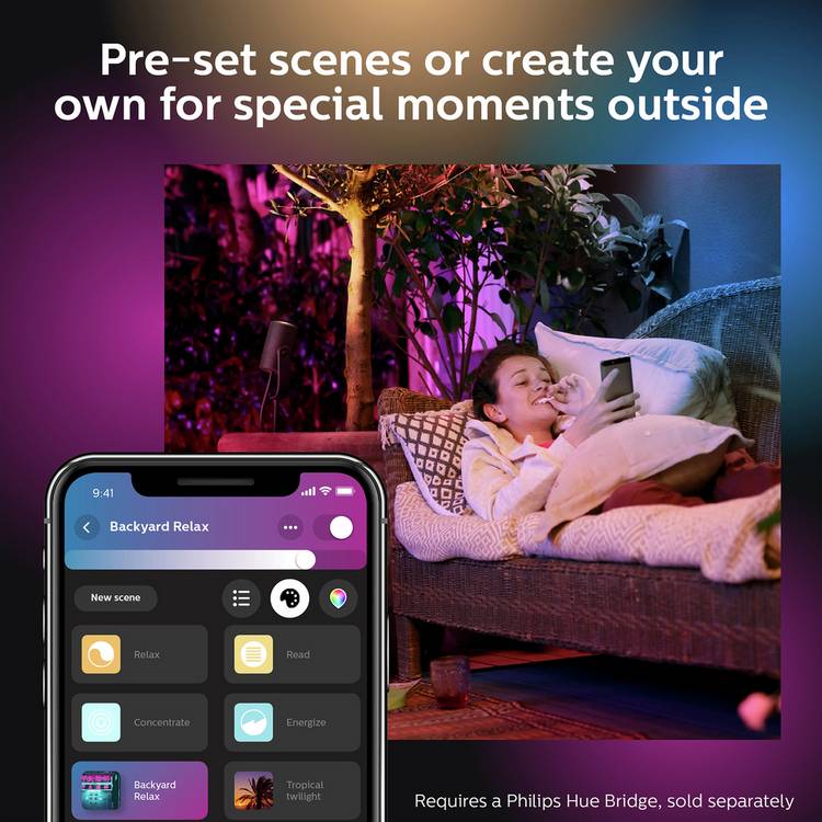 Philips Hue Lily smart outdoor spikes 3-pack, UK version
