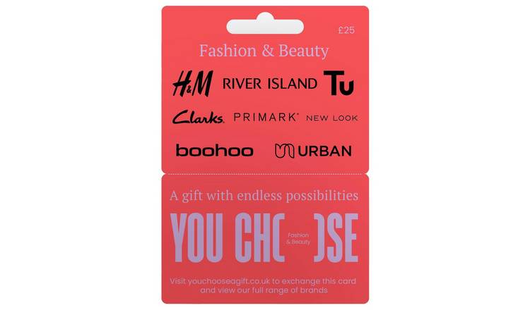 You Choose Fashion & Beauty 25 GBP Gift Card GOODS Argos