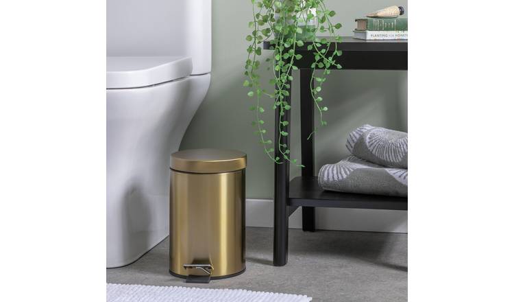 Argos Home bathroom bin gold 3 litre, UK version